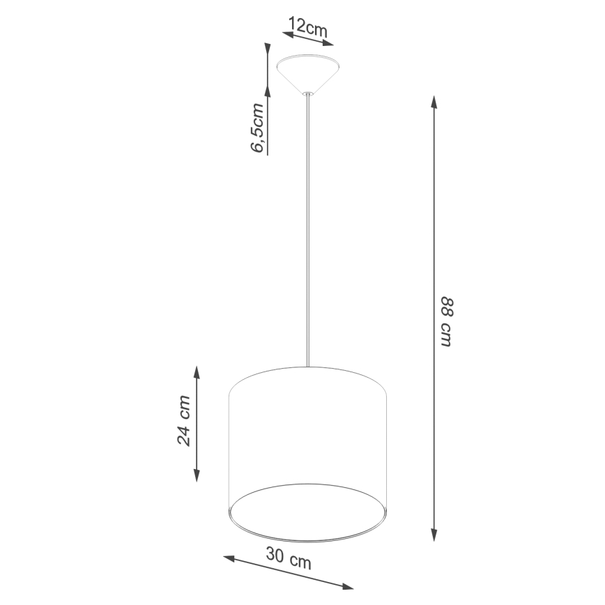 Luster na lanku NOVA 1xE27/15W/230V pr. 30 cm biela