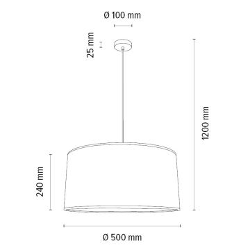 Luster na lanku BENITA 1xE27/40W/230V krémová/dub – FSC certifikované