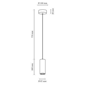 LED Luster na lanku PIPE 1xGU10/5W/230V matný dub – FSC certifikované
