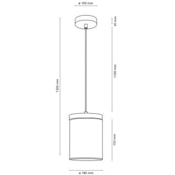 Luster na lanku MONSUN 1xE27/60W/230V borovica – FSC certifikované