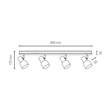 Bodové svietidlo SVANTJE 4xE14/40W/230V dub – FSC certifikované