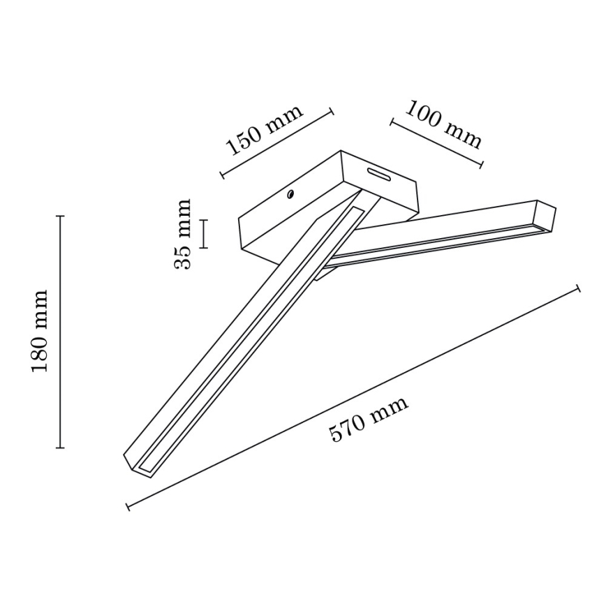 LED Prisadený luster LINUS 2xLED/4,5W/230V matný dub – FSC certifikované