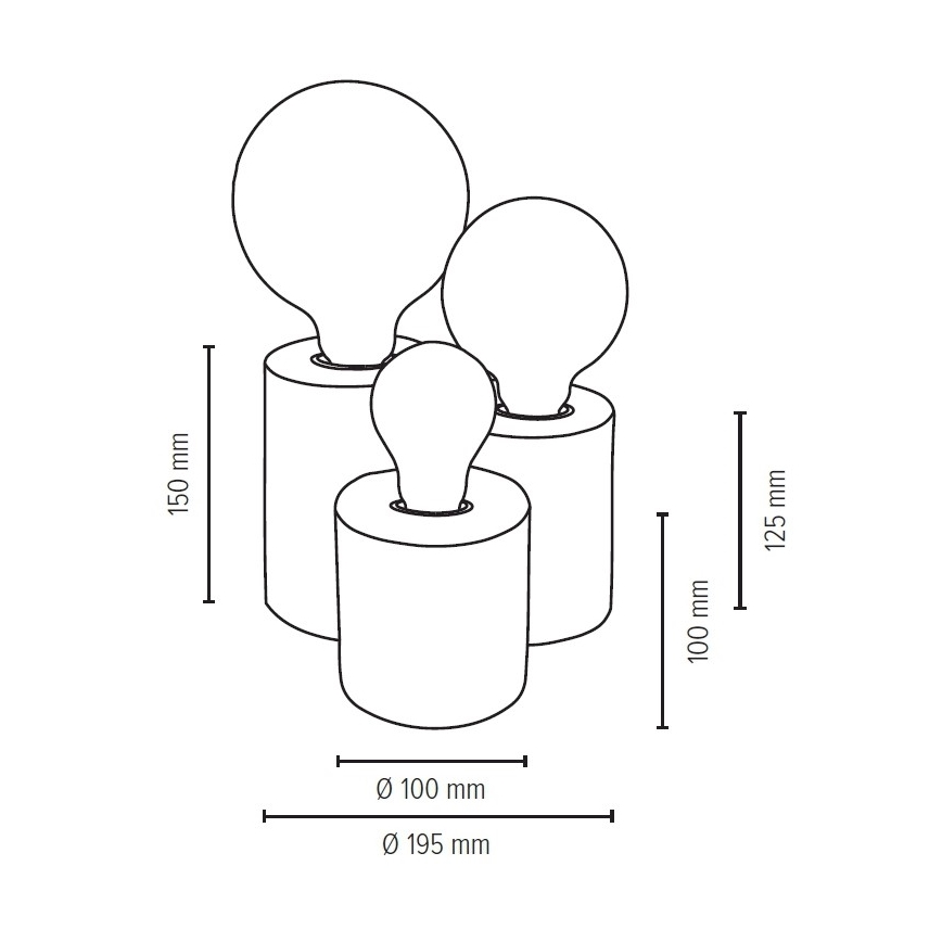 Stolná lampa VINCENT 3xE27/15W/230V dub – FSC certifikované