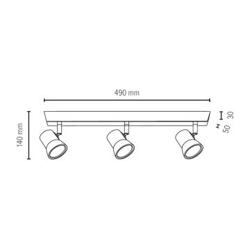 LED Bodové svietidlo VENLA 3xGU10/5W/230V dub – FSC certifikované