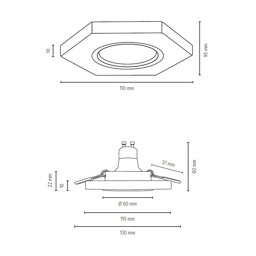 LED Podhľadové svietidlo VITAR 1xGU10/5W/230V CRI 90 buk – FSC certifikované