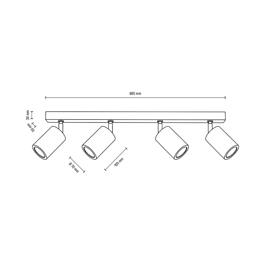 LED Stropné bodové svietidlo MATTI 4xGU10/5W/230V dub – FSC certifikované