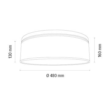 Stropné svietidlo BENITA 2xE27/25W/230V pr. 48 cm krémová/dub – FSC certifikované