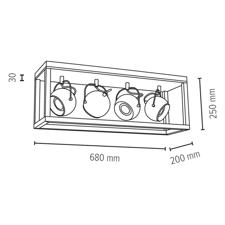 LED Bodové svietidlo ROY 4xGU10/5W/230V matný dub – FSC certifikované