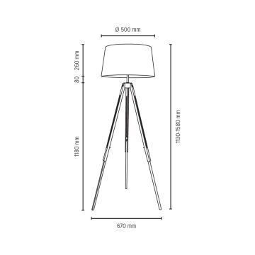 Stojacia lampa TRIPOD 1xE27/60W/230V dub – FSC certifikované