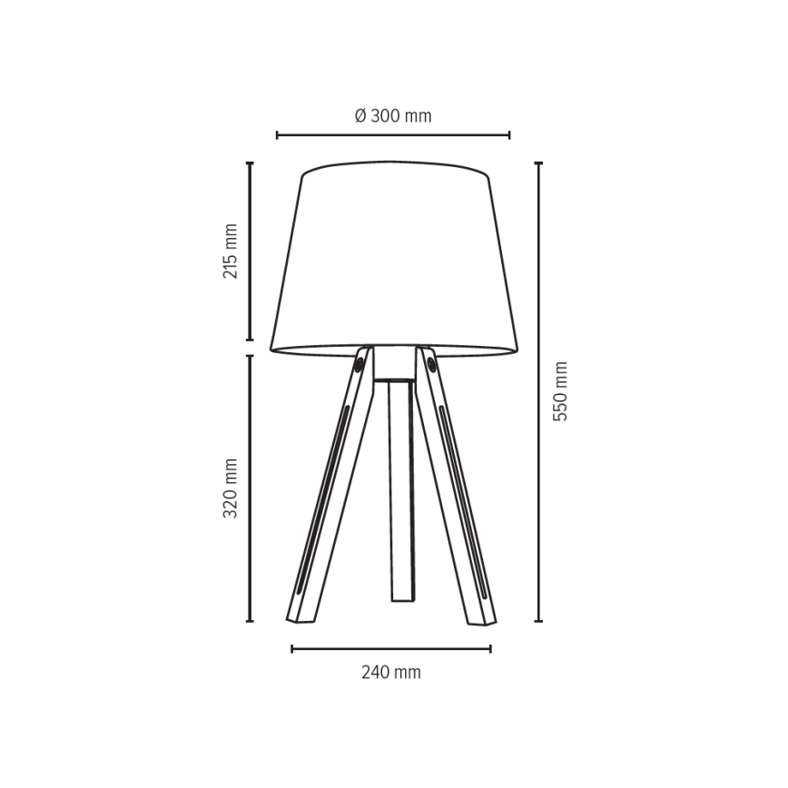 Stolná lampa TRIPOD 1xE27/40W/230V buk – FSC certifikované