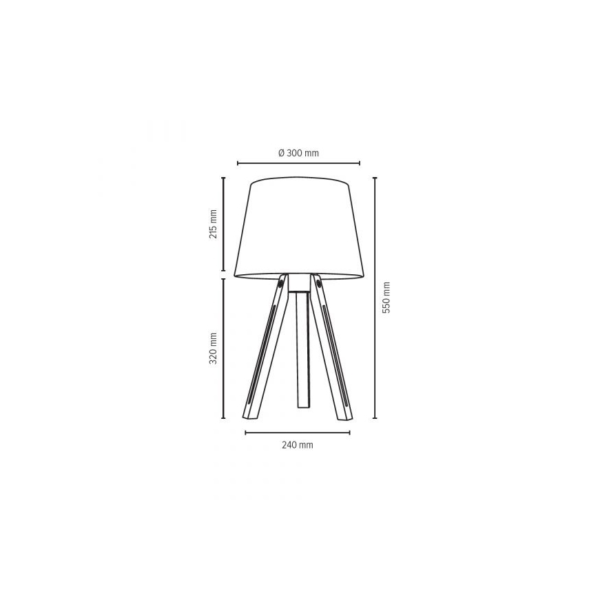 Stolná lampa TRIPOD 1xE27/40W/230V buk – FSC certifikované