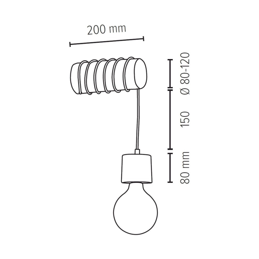 Nástenné svietidlo PINO 1xE27/25W/230V borovica – FSC certifikované