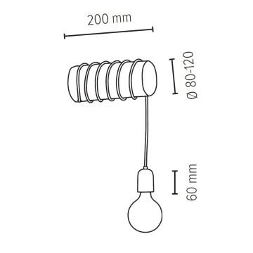 Nástenné svietidlo TRABO 1xE27/60W/230V borovica – FSC certifikované