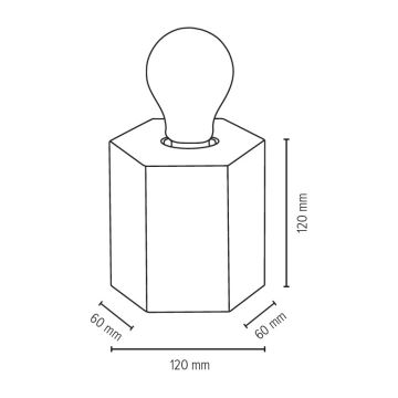 Stolná lampa HEXAR 1xE27/25W/230V buk – FSC certifikované