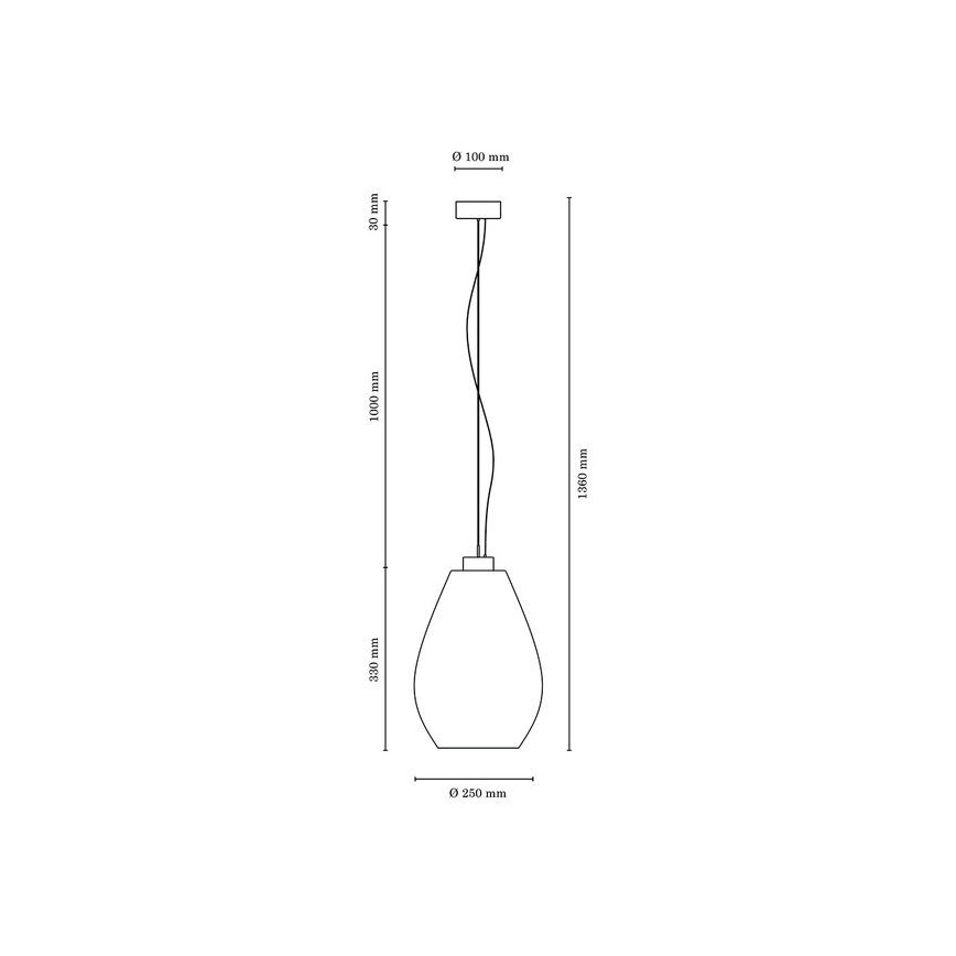 Luster na lanku PIRO 1xE27/60W/230V buk – FSC certifikované