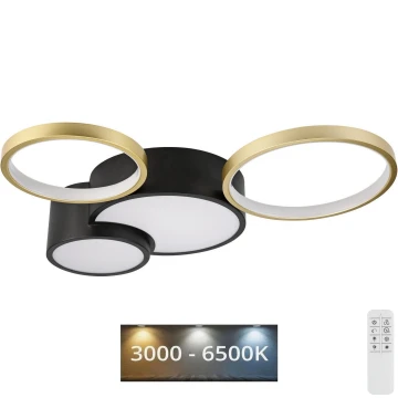 Stmievateľné stropné svietidlo ALIZEE LED/30W/230V 3000-6500K čierna/zlatá