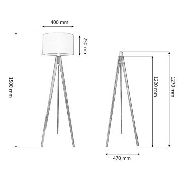 Stojacia lampa ALBA 1xE27/60W/230V biela/dub