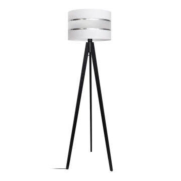 Stojacia lampa HELEN 1xE27/60W/230V biela/chróm/borovica