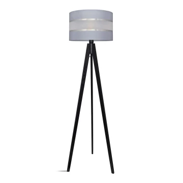 Stojacia lampa HELEN 1xE27/60W/230V šedá/chróm/borovica