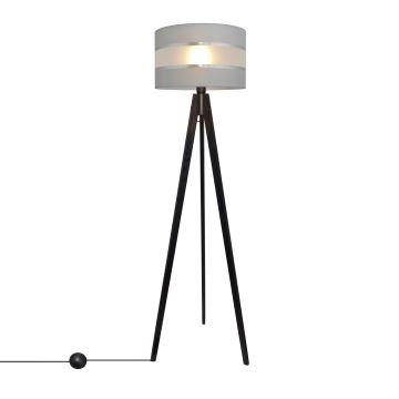 Stojacia lampa HELEN 1xE27/60W/230V šedá/chróm/borovica