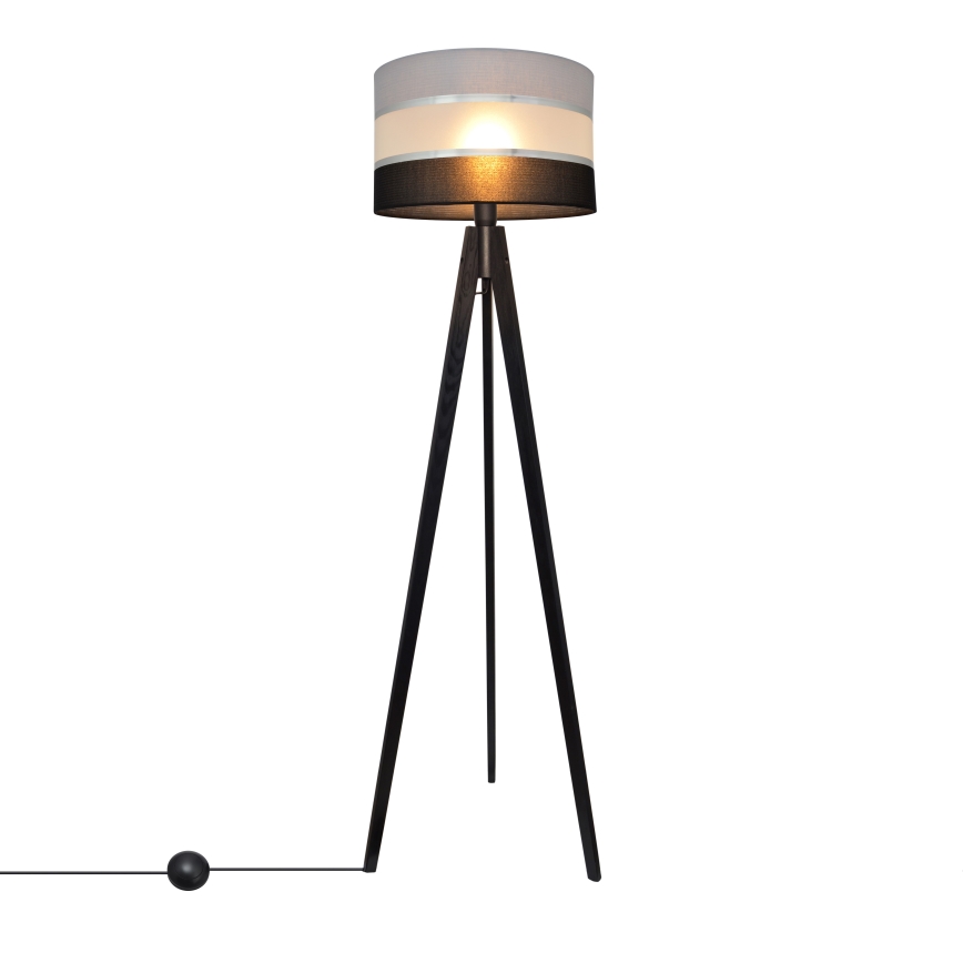 Stojacia lampa HELEN 1xE27/60W/230V šedá/čierna/chróm/borovica