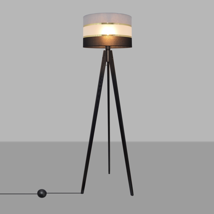 Stojacia lampa HELEN 1xE27/60W/230V šedá/čierna/zlatá/borovica