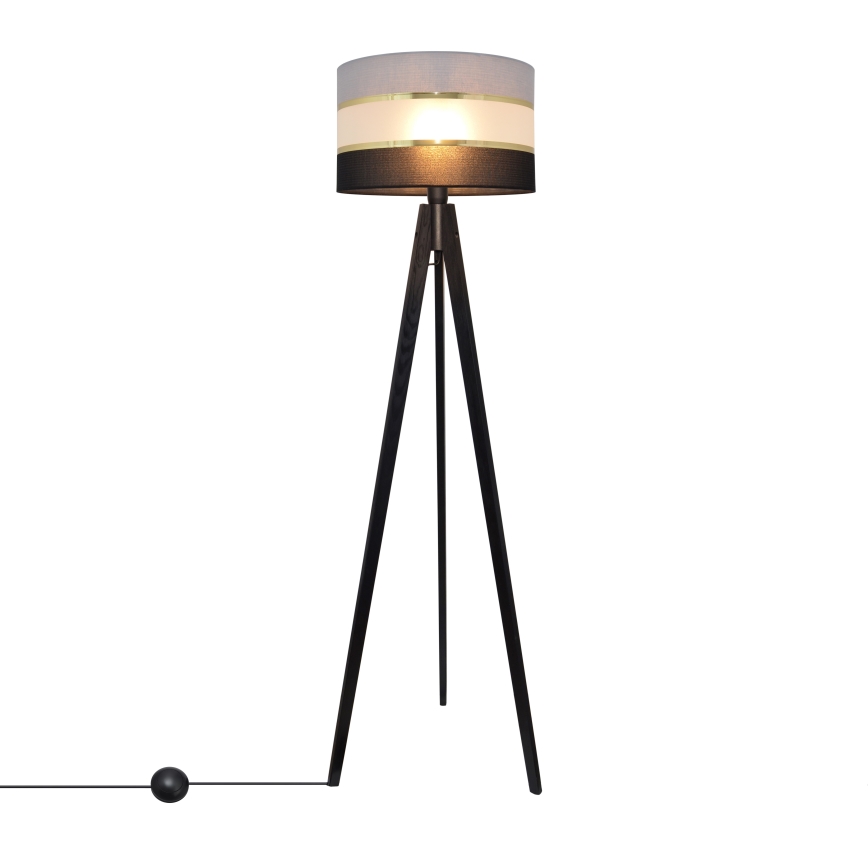 Stojacia lampa HELEN 1xE27/60W/230V šedá/čierna/zlatá/borovica