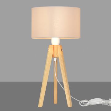 Stolná lampa ALBA 1xE27/60W/230V biela/borovica