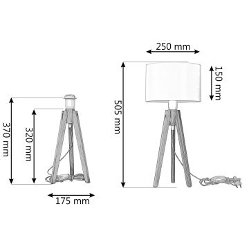 Stolná lampa ALBA 1xE27/60W/230V biela/borovica