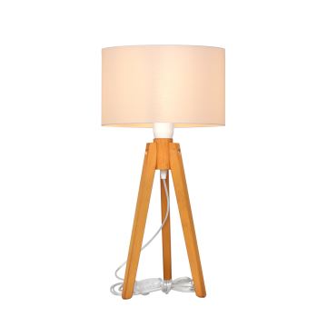 Stolná lampa ALBA 1xE27/60W/230V biela/dub