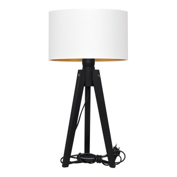 Stolná lampa ALBA 1xE27/60W/230V biela/zlatá/borovica