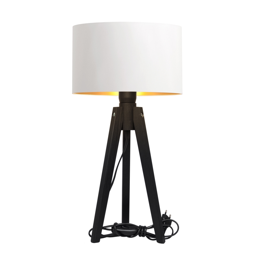 Stolná lampa ALBA 1xE27/60W/230V biela/zlatá/borovica