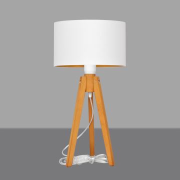 Stolná lampa ALBA 1xE27/60W/230V biela/zlatá/dub