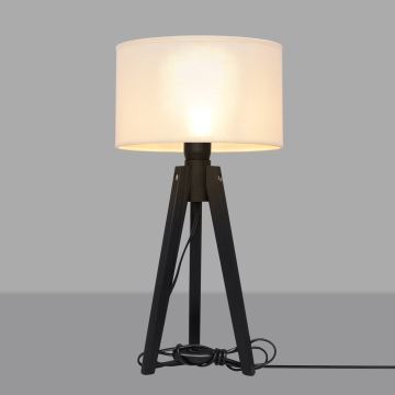 Stolná lampa ALBA 1xE27/60W/230V krémová/borovica