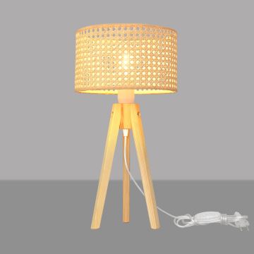 Stolná lampa ALBA 1xE27/60W/230V ratan/borovica