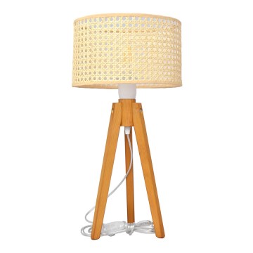 Stolná lampa ALBA 1xE27/60W/230V ratan/dub