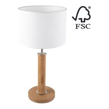 Stolná lampa BENITA 1xE27/60W/230V 48 cm biela/dub – FSC certifikované