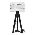 Stolná lampa HELEN 1xE27/60W/230V biela/chróm/borovica