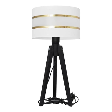 Stolná lampa HELEN 1xE27/60W/230V biela/zlatá/borovica