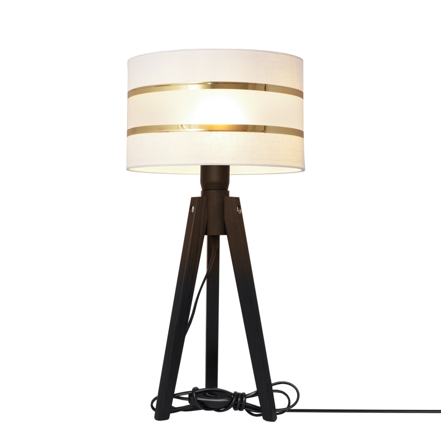 Stolná lampa HELEN 1xE27/60W/230V biela/zlatá/borovica