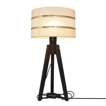 Stolná lampa HELEN 1xE27/60W/230V krémová/zlatá/borovica