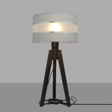 Stolná lampa HELEN 1xE27/60W/230V šedá/chróm/borovica