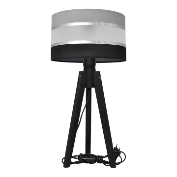 Stolná lampa HELEN 1xE27/60W/230V šedá/čierna/chróm/borovica