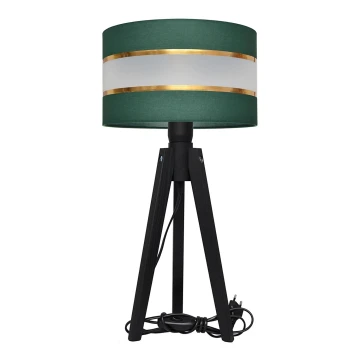 Stolná lampa HELEN 1xE27/60W/230V zelená/zlatá/borovica