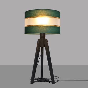 Stolná lampa HELEN 1xE27/60W/230V zelená/zlatá/borovica