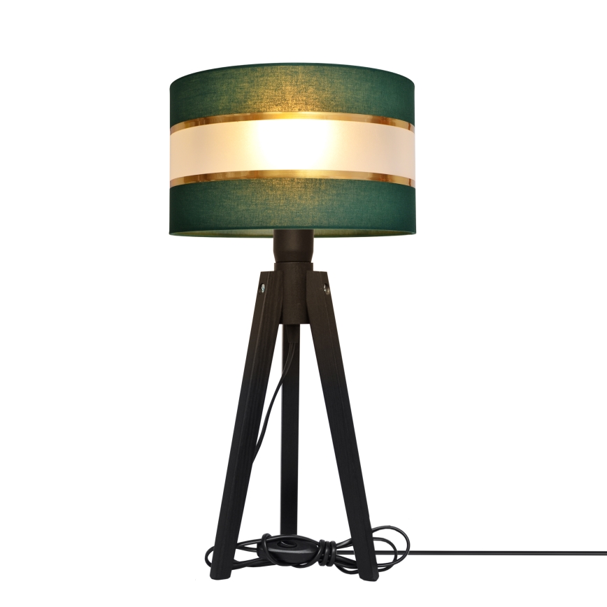 Stolná lampa HELEN 1xE27/60W/230V zelená/zlatá/borovica