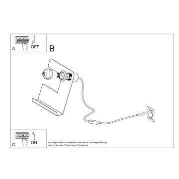 Stolná lampa INCLINE 1xE27/60W/230V čierna