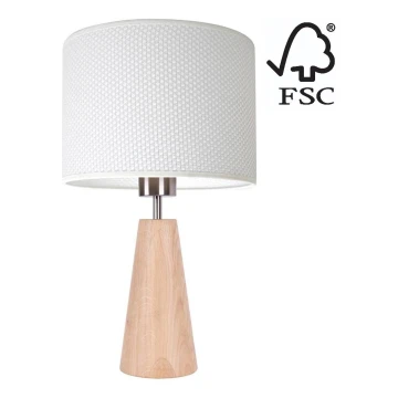 Stolná lampa MERCEDES 1xE27/40W/230V pr. 43 cm biela/dub – FSC certifikované