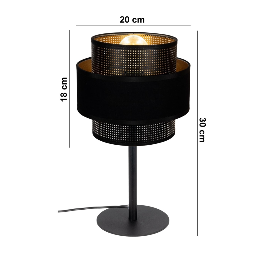 Stolná lampa NESS 1xE27/60W/230V čierna