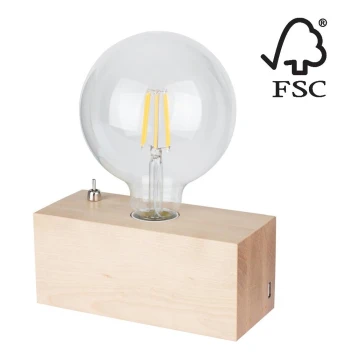 Stolná lampa THEO 1xE27/25W/230V breza – FSC certifikované